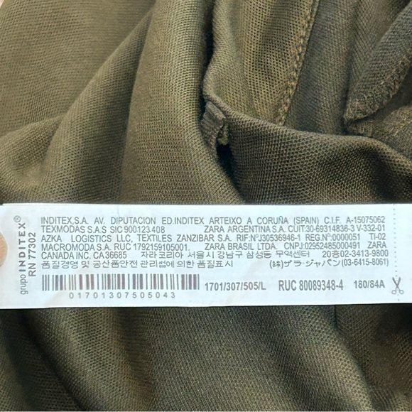 Zara khaki green high waisted slim tapered ankle length pleated pants Sz L - Picture 11 of 13